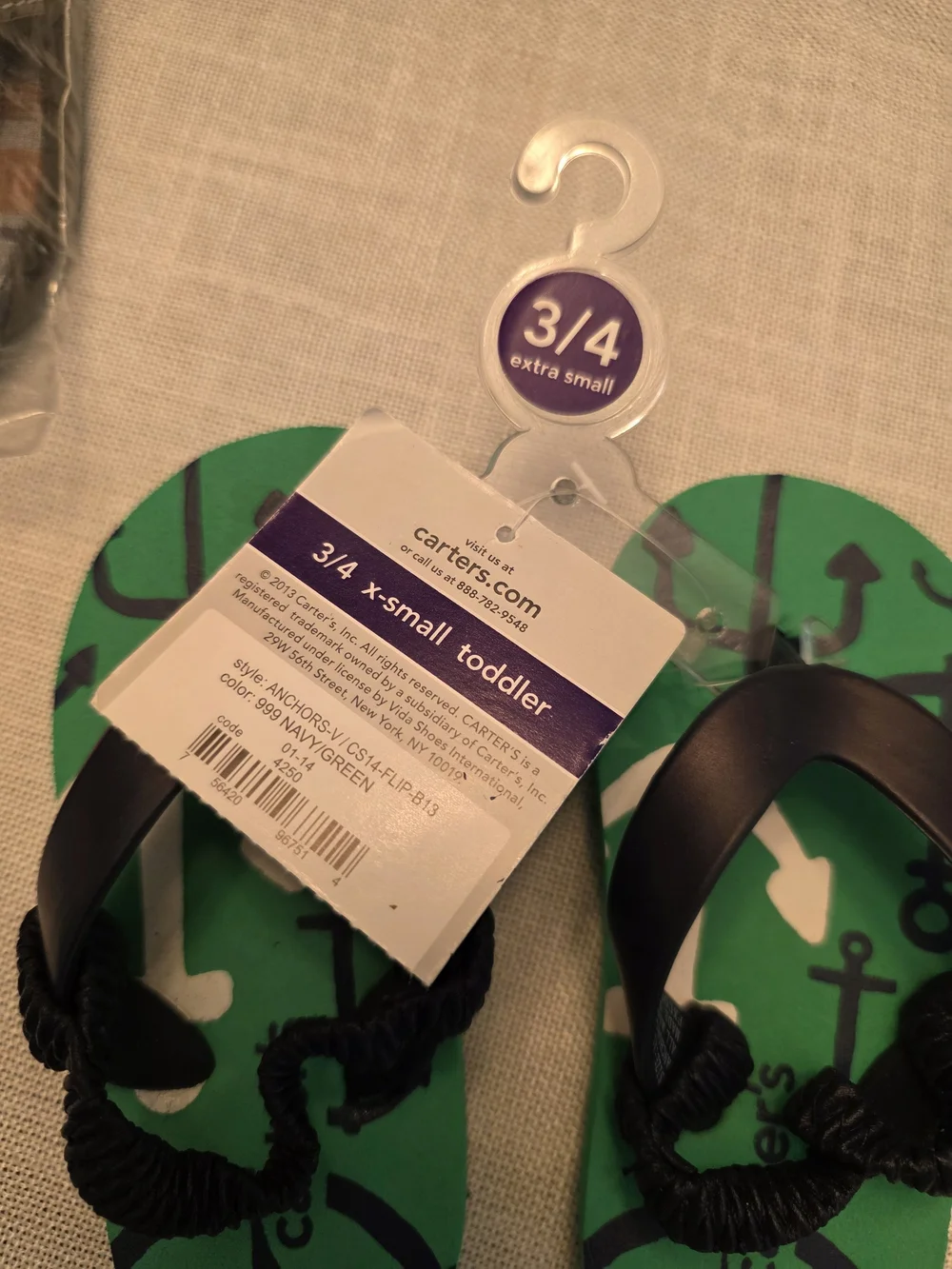 Carter's Baby/Toddler Flip Flops. Two Pair. NEW!